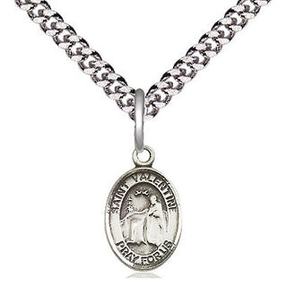 Pewter Saint Valentine of Rome Medal Religious and Catholic Jewelry Engraved Catholic Saint Jewelry