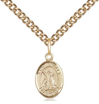 14kt Gold Saint Bridget of Sweden Medal Engraved Catholic Saint Jewelry