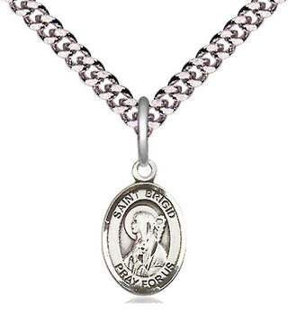 Pewter Saint Brigid of Ireland Medal Religious and Catholic Jewelry Engraved Catholic Saint Jewelry