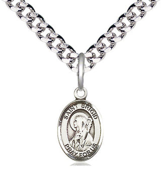 Pewter Saint Brigid of Ireland Medal Religious and Catholic Jewelry Engraved Catholic Saint Jewelry