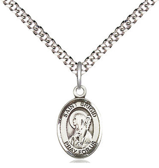 Pewter Saint Brigid of Ireland Medal Religious and Catholic Jewelry Engraved Catholic Saint Jewelry