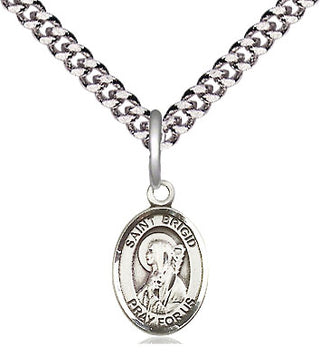 Pewter Saint Brigid of Ireland Medal Religious and Catholic Jewelry Engraved Catholic Saint Jewelry