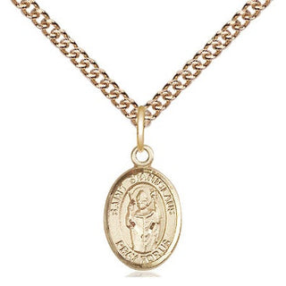 14kt Gold Saint Stanislaus Medal Engraved Catholic Saint Jewelry
