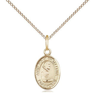 14kt Gold Saint Pio of Pietrelcina Medal Engraved Catholic Saint Jewelry