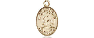 14kt Gold Saint Walburga Medal Engraved Catholic Saint Jewelry