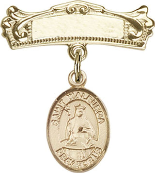 14kt Gold Filled Badge Pin St. Walburga Baby Badge - Engravable