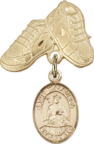 14kt Gold Filled Baby Boots St. Walburga Baby Badge - Engravable