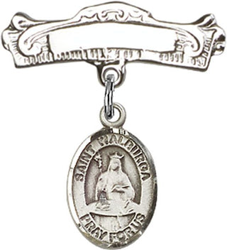 Sterling Silver Badge Pin St. Walburga Baby Badge - Engravable