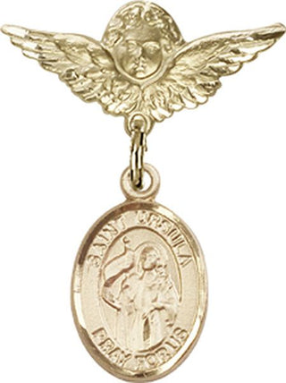 14kt Gold Filled Small Angel w/Wings St. Ursula Baby Badge - Engravable