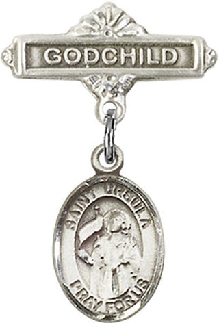 Sterling Silver Godchild St. Ursula Baby Badge - Engravable