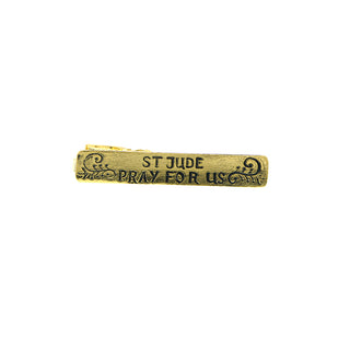 14K Gold-Dipped St. Jude Pray for Us Tie Bar Clip