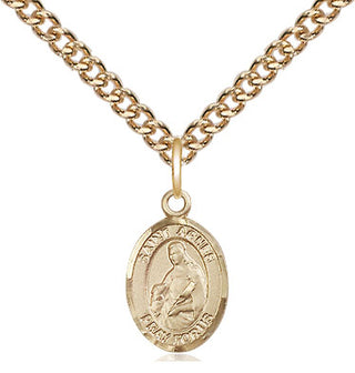 14kt Gold Saint Agnes of Rome Medal Engraved Catholic Saint Jewelry