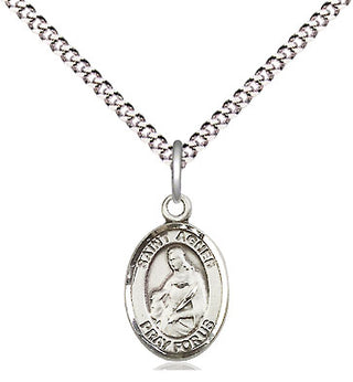 Pewter Saint Agnes of Rome Medal Religious and Catholic Jewelry Engraved Catholic Saint Jewelry