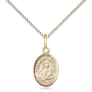 14kt Gold Saint Gemma Galgani Medal Engraved Catholic Saint Jewelry