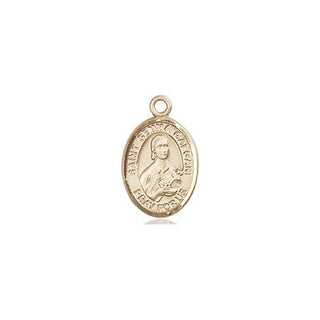 14kt Gold Saint Gemma Galgani Medal Engraved Catholic Saint Jewelry