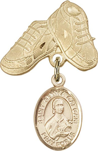 14kt Gold Filled Baby Boots St. Gemma Galgani Baby Badge - Engravable