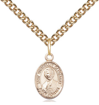 14kt Gold Saint Marcellin Champagnat Medal Engraved Catholic Saint Jewelry