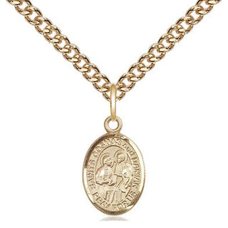 14kt Gold Saints Cosmas & Damian Medal Engraved Catholic Saint Jewelry