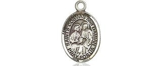 Pewter Saints Cosmas & Damian Medal Engraved Catholic Saint Jewelry