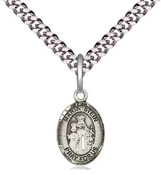 Pewter Maria Stein Medal Religious and Catholic Jewelry Engraved Catholic Saint Jewelry