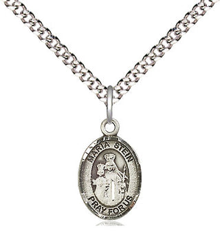 Pewter Maria Stein Medal Religious and Catholic Jewelry Engraved Catholic Saint Jewelry