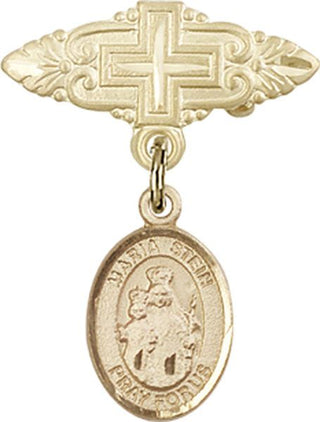 14kt Gold Filled Badge Pin With Cross Maria Stein Baby Badge - Engravable