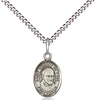 Pewter Saint Vincent de Paul Medal Religious and Catholic Jewelry Engraved Catholic Saint Jewelry
