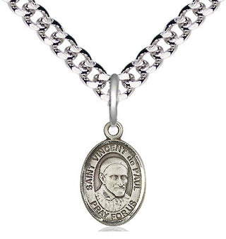 Pewter Saint Vincent de Paul Medal Religious and Catholic Jewelry Engraved Catholic Saint Jewelry