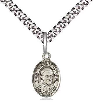 Pewter Saint Vincent de Paul Medal Religious and Catholic Jewelry Engraved Catholic Saint Jewelry