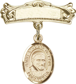 14kt Gold Filled Badge Pin St. Vincent de Paul Baby Badge - Engravable