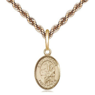 14kt Gold Saint Jerome Medal Engraved Catholic Saint Jewelry