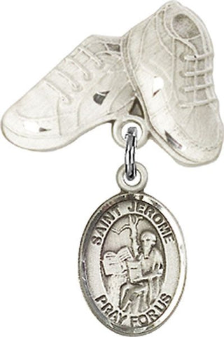 Sterling Silver Baby Boots St. Jerome Baby Badge - Engravable