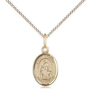 14kt Gold Saint Sophia Medal Engraved Catholic Saint Jewelry