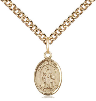 14kt Gold Saint Sophia Medal Engraved Catholic Saint Jewelry