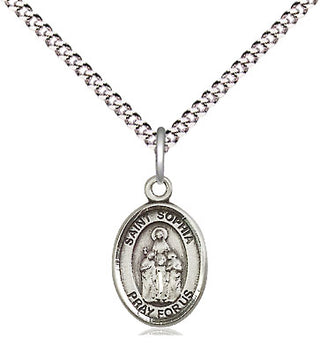 Pewter Saint Sophia Medal Religious and Catholic Jewelry Engraved Catholic Saint Jewelry