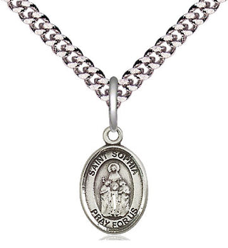 Pewter Saint Sophia Medal Religious and Catholic Jewelry Engraved Catholic Saint Jewelry