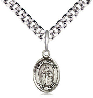 Pewter Saint Sophia Medal Religious and Catholic Jewelry Engraved Catholic Saint Jewelry