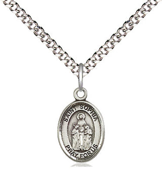 Pewter Saint Sophia Medal Religious and Catholic Jewelry Engraved Catholic Saint Jewelry