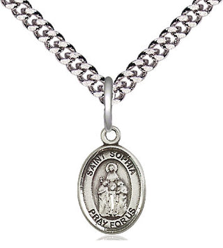 Pewter Saint Sophia Medal Religious and Catholic Jewelry Engraved Catholic Saint Jewelry