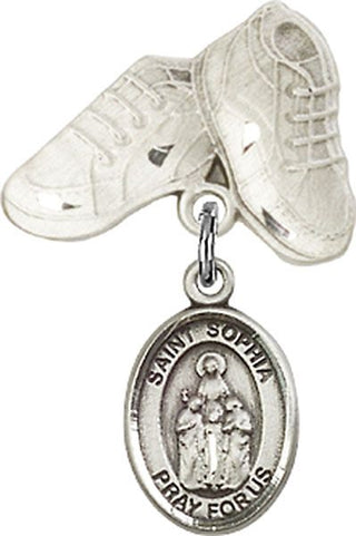Sterling Silver Baby Boots St. Sophia Baby Badge - Engravable