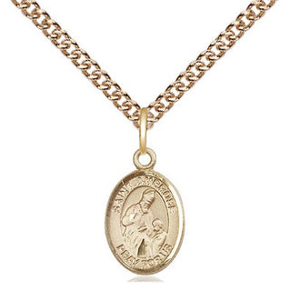 14kt Gold Saint Ambrose Medal Engraved Catholic Saint Jewelry