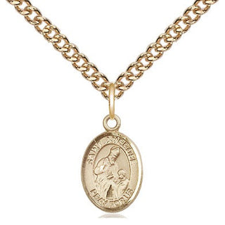 14kt Gold Saint Ambrose Medal Engraved Catholic Saint Jewelry