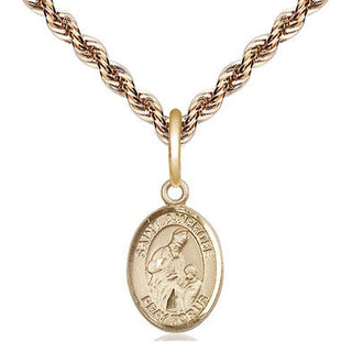 14kt Gold Saint Ambrose Medal Engraved Catholic Saint Jewelry