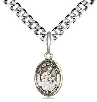 Pewter Saint Ambrose Medal Religious and Catholic Jewelry Engraved Catholic Saint Jewelry
