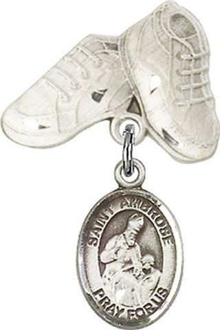 Sterling Silver Baby Boots St. Ambrose Baby Badge - Engravable
