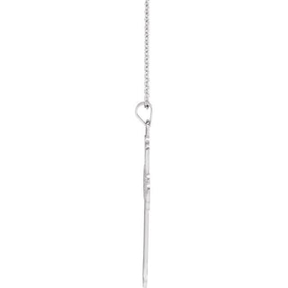 14K White Cross 18" NEcklace