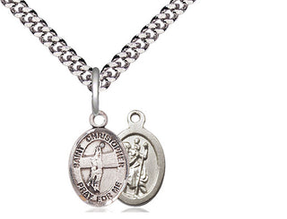 Pewter Saint Christopher Volleyball Medal Religious and Catholic Jewelry
