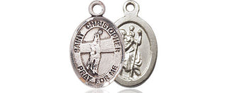 Sterling Silver Saint Christopher Volleyball Medal Religious and Catholic Jewelry