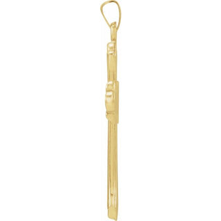14K Yellow 40.7x22.7 mm Hollow Cross Pendant 