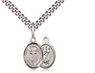 Pewter Saint Christopher Cheerleading Medal Religious and Catholic Jewelry